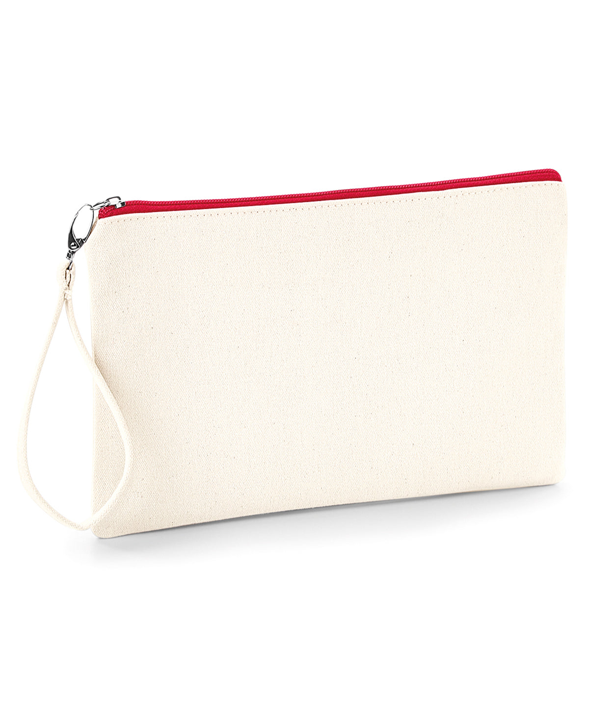 Canvas wristlet pouch | Natural/Red