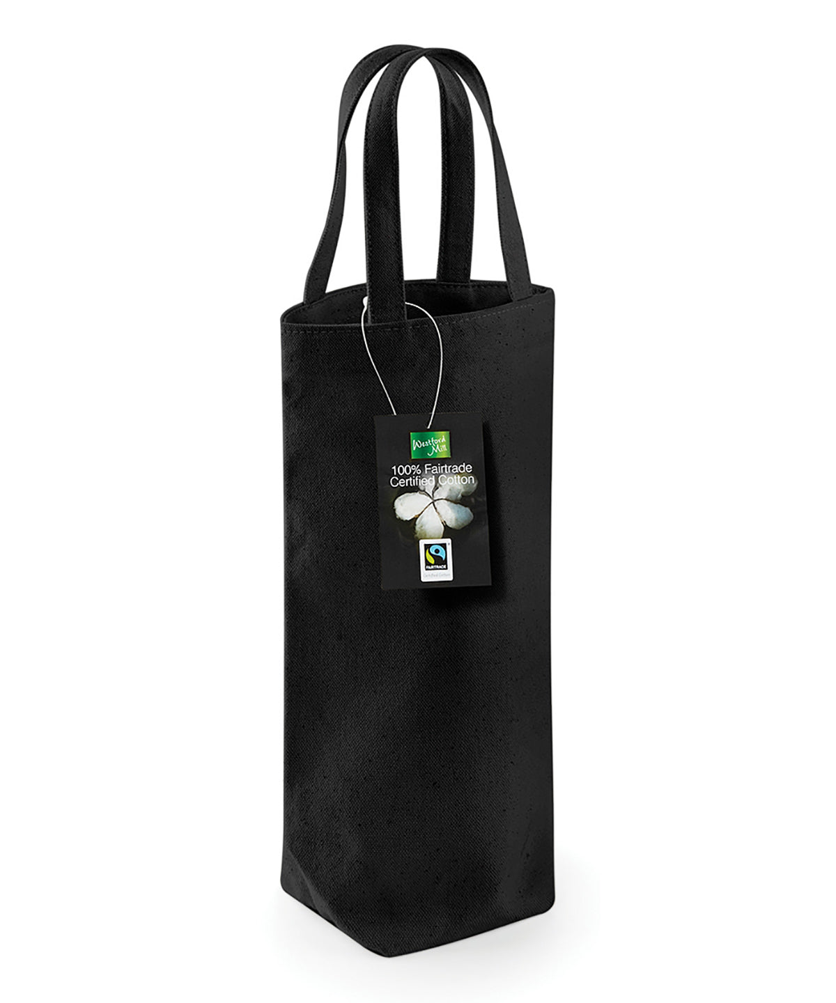 Fairtrade cotton bottle bag | black