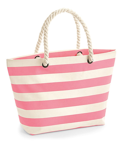 Nautical beach bag | natural/pink