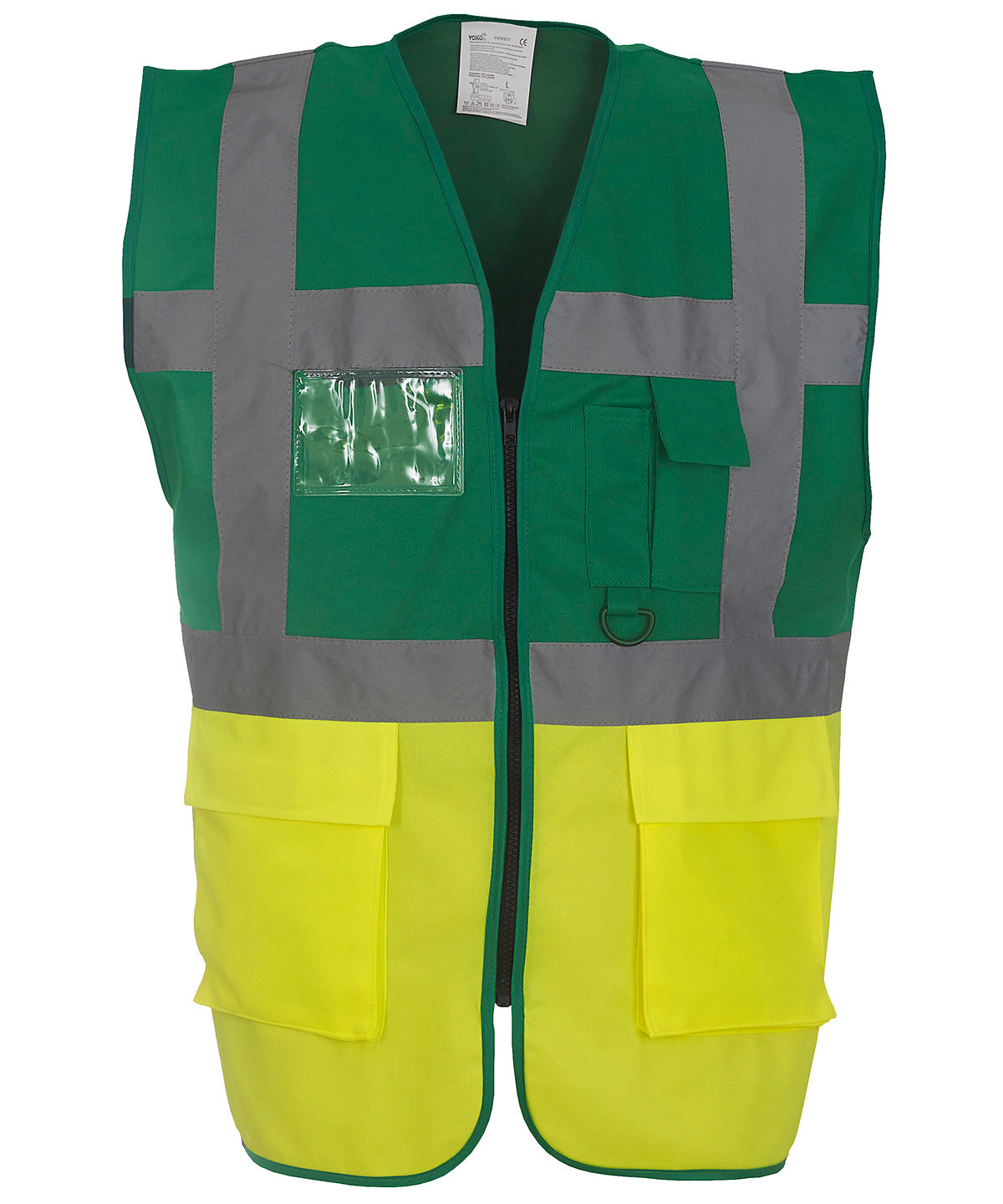 Multifunctional executive hi-vis waistcoat (HVW801) | paramedic green/yellow