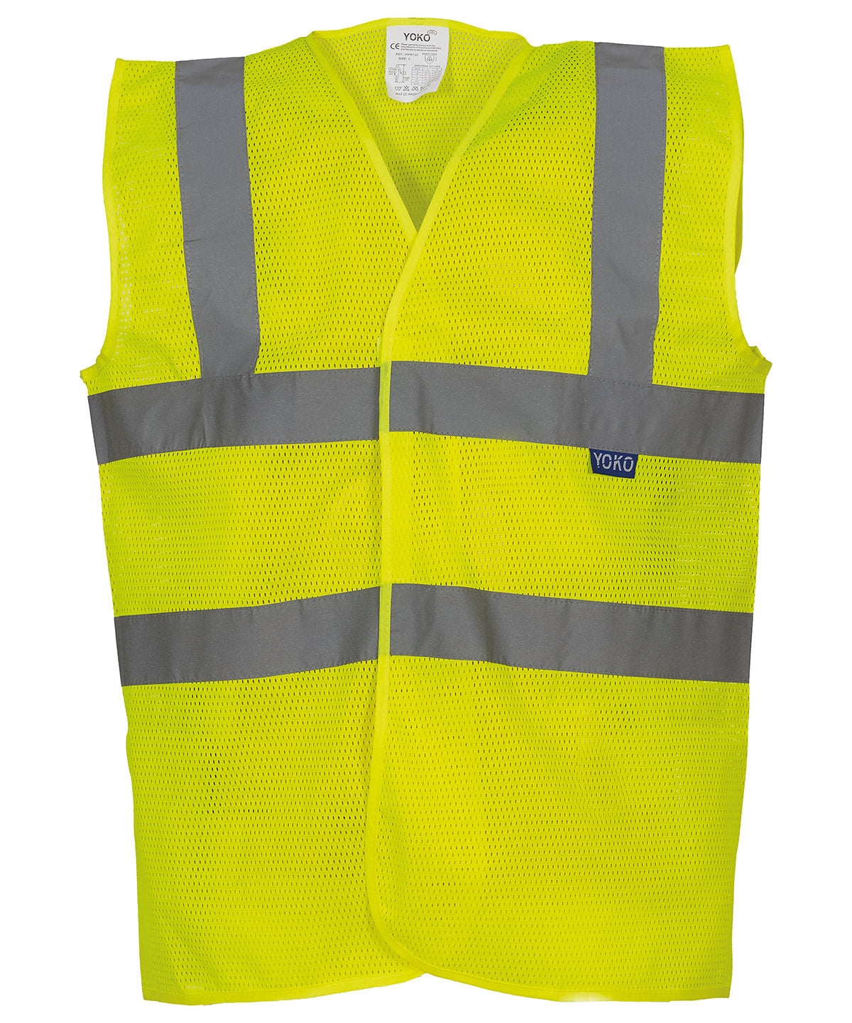 Top cool open mesh 2-band-and-braces waistcoat (HVW120) | yellow
