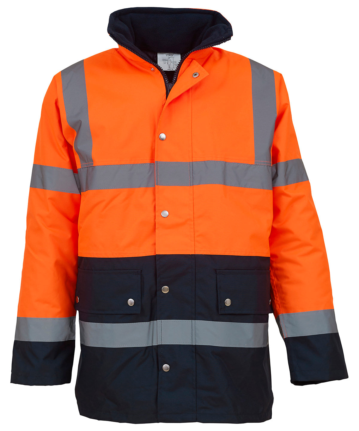 Hi-vis two-tone motorway jacket (HVP302) | Orange/Navy