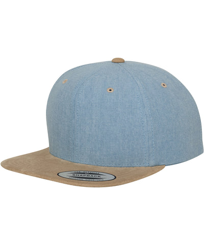 Chambray-suede snapback (6089CH) | blue/beige