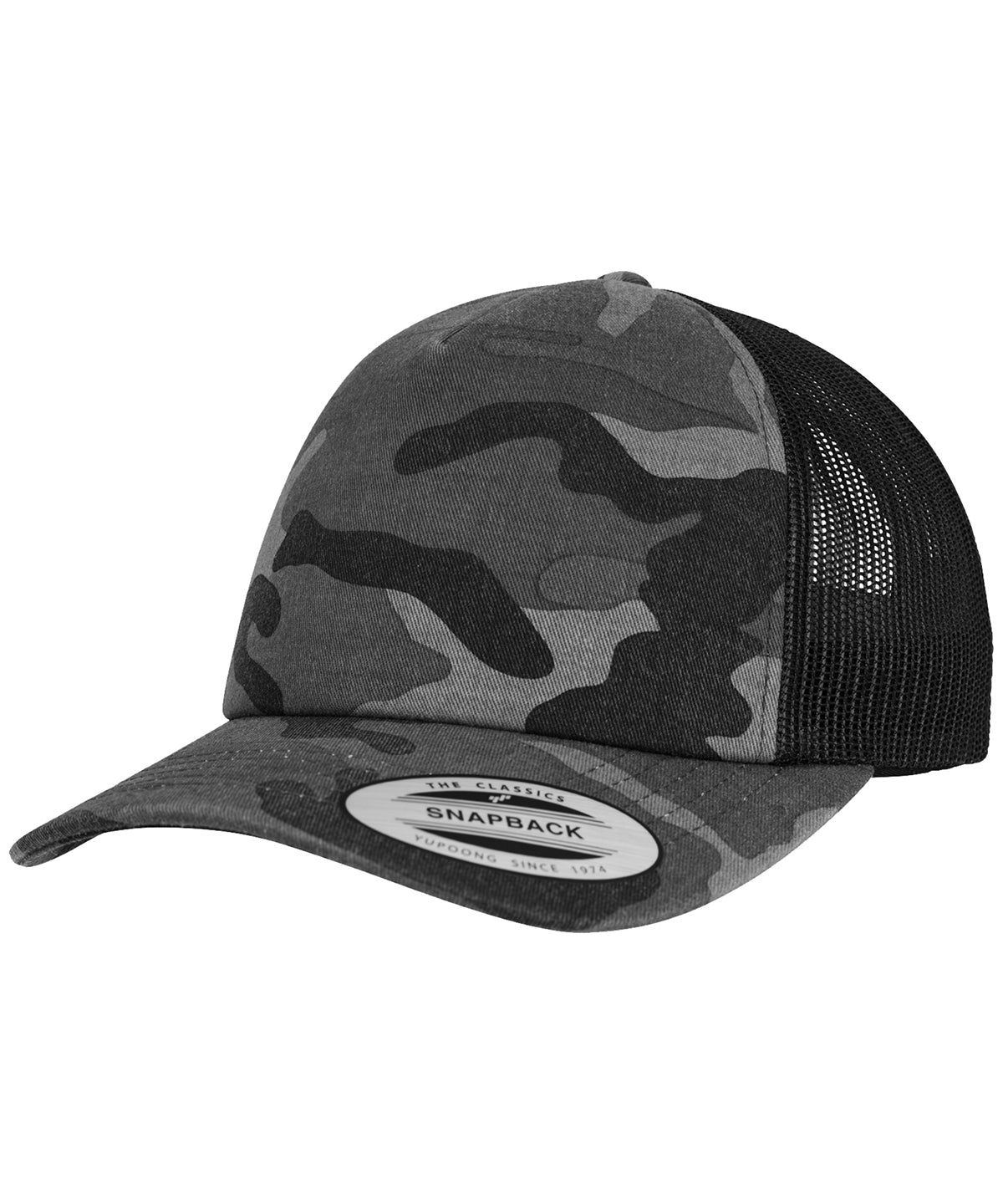 Camo trucker cap (6606C) | Dark Camo/Black