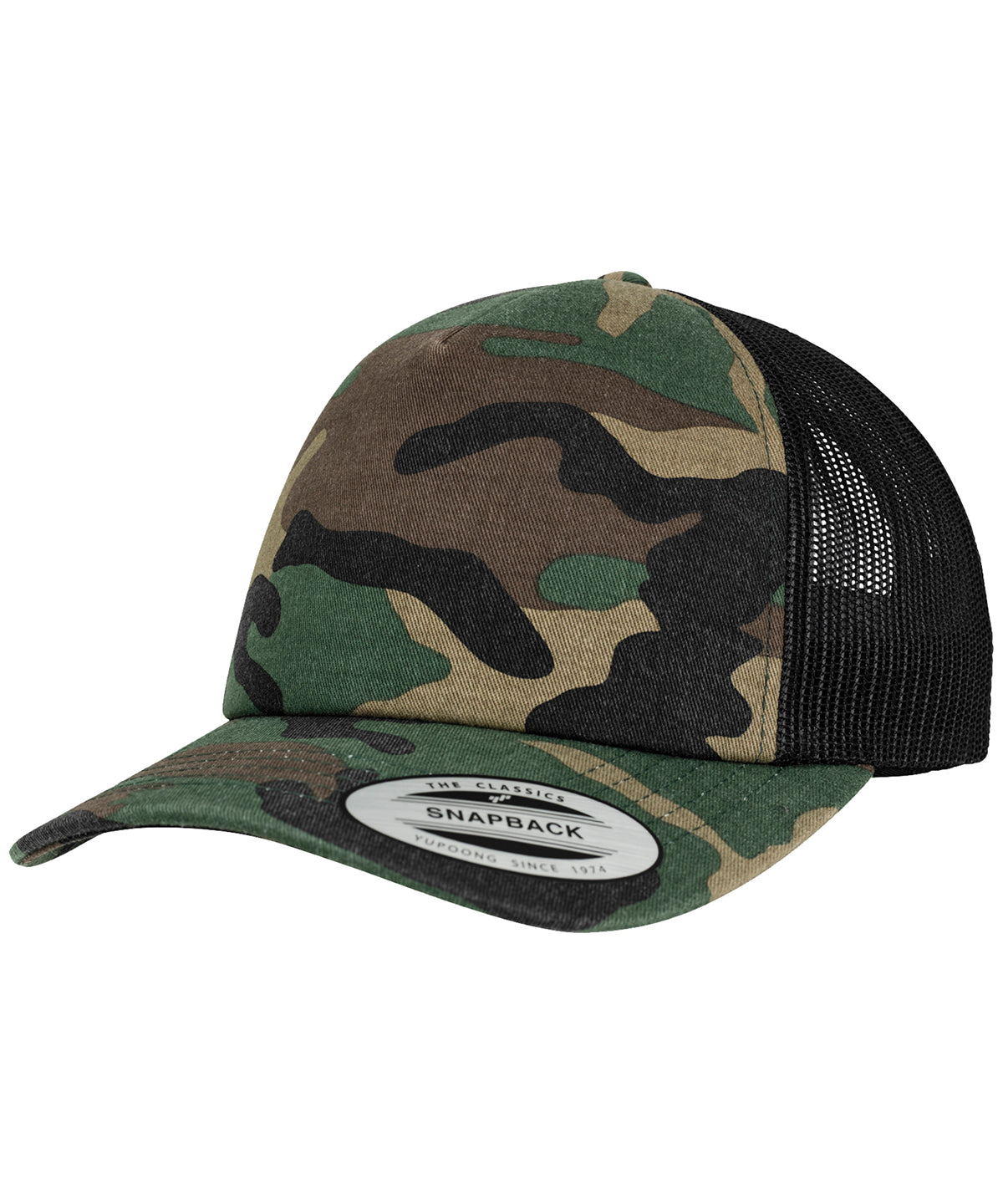 Camo trucker cap (6606C) | wood camo/black