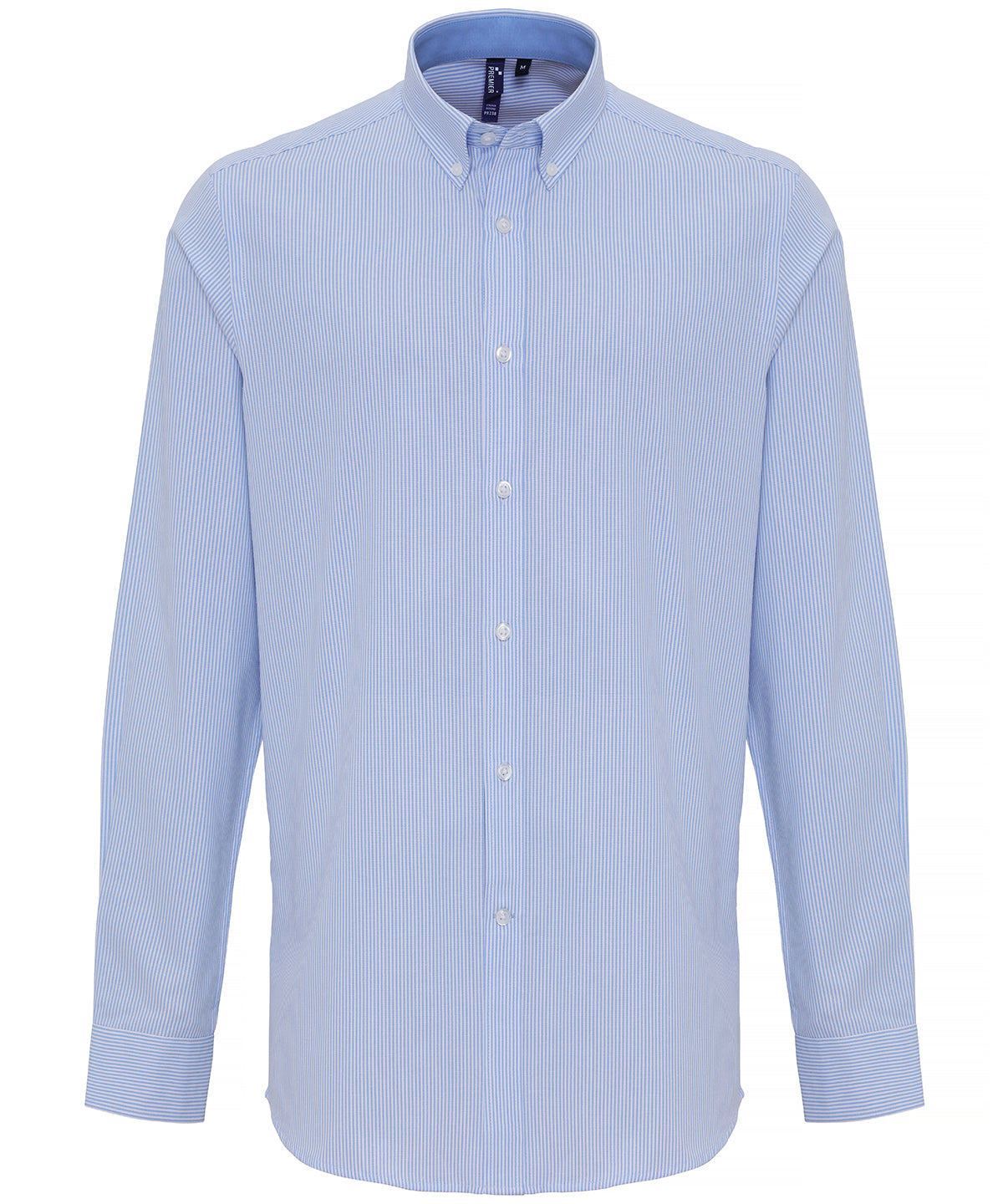 Cotton-rich Oxford stripes shirt | white/light blue