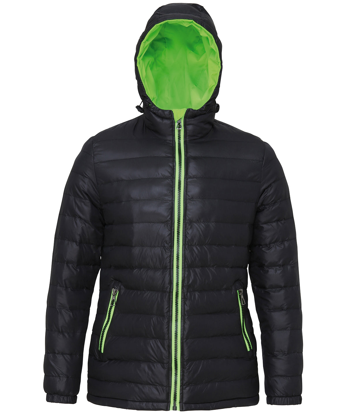 Womens padded jacket | black/lime