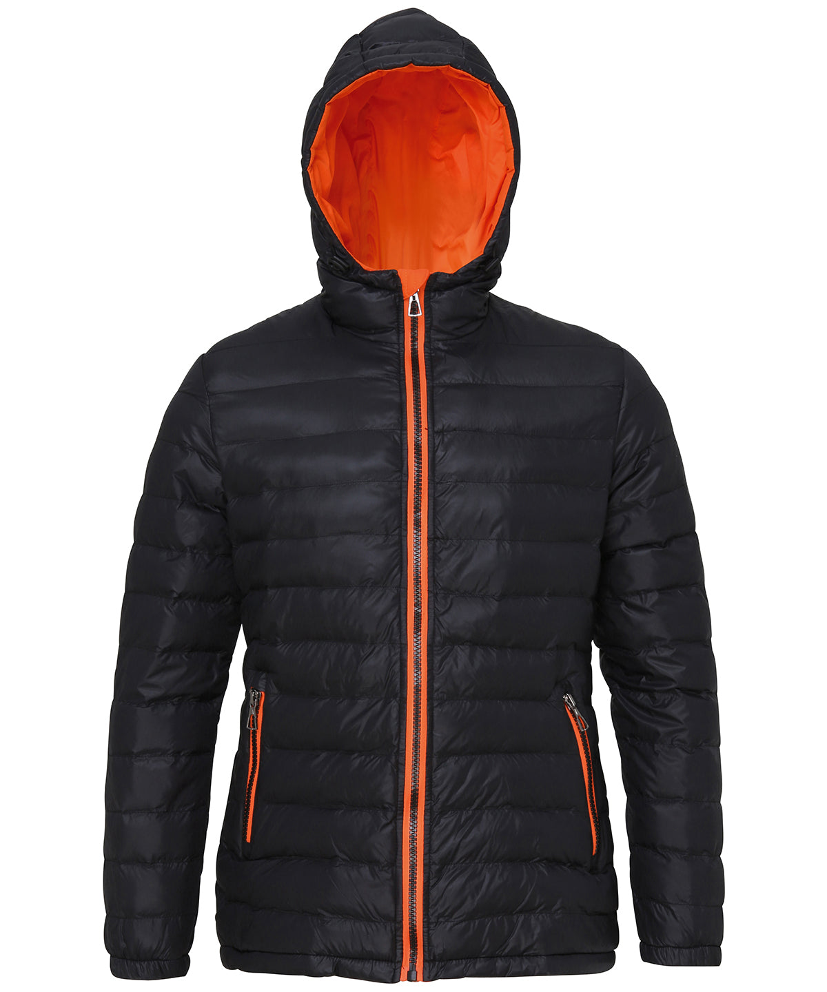 Womens padded jacket | black/orange