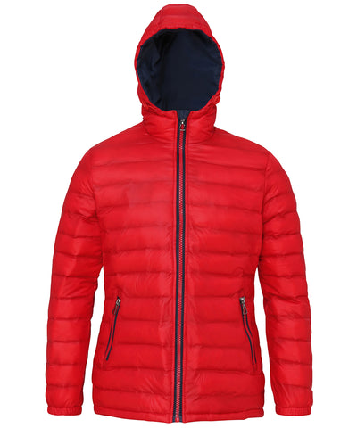 Womens padded jacket | red/navy