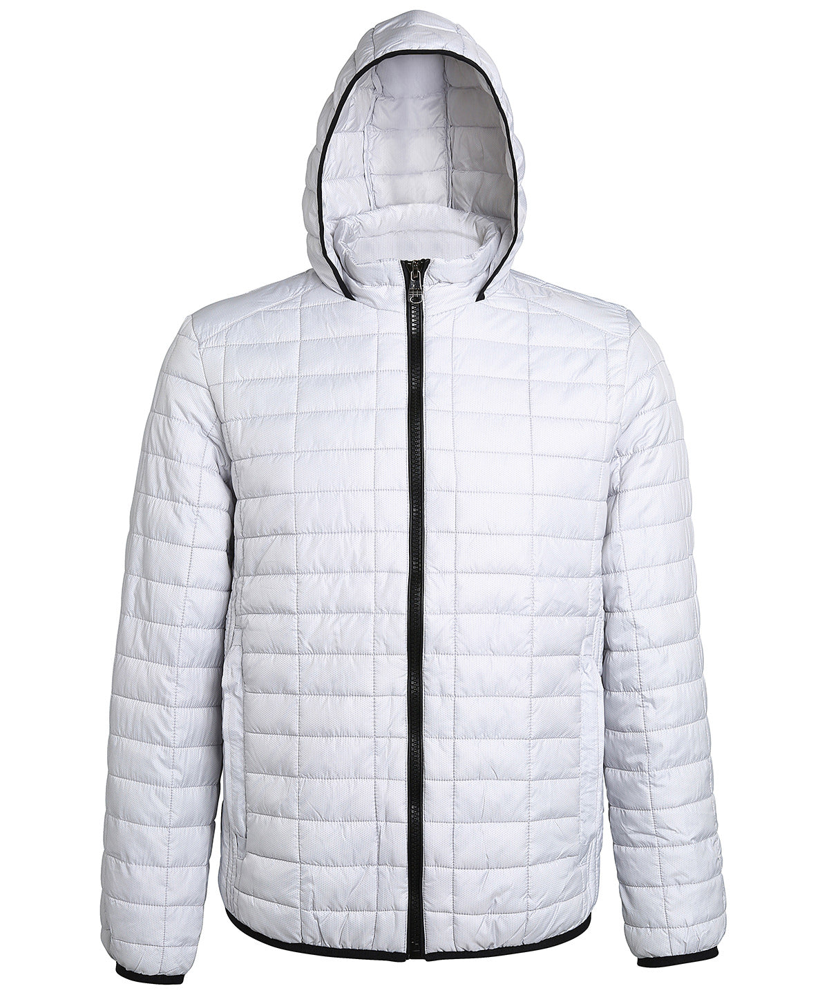 Honeycomb hooded jacket | white