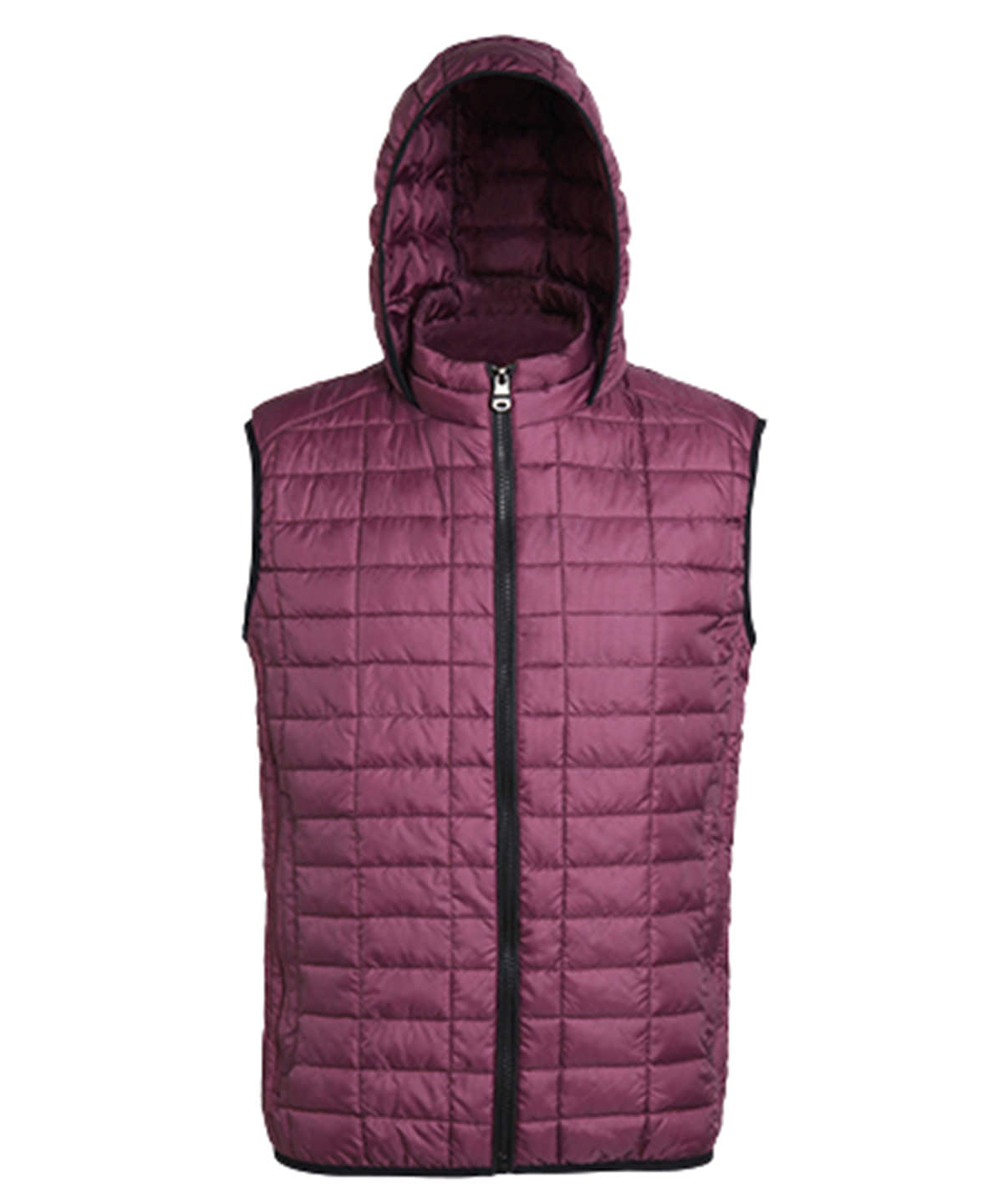 Honeycomb hooded gilet | mulberry