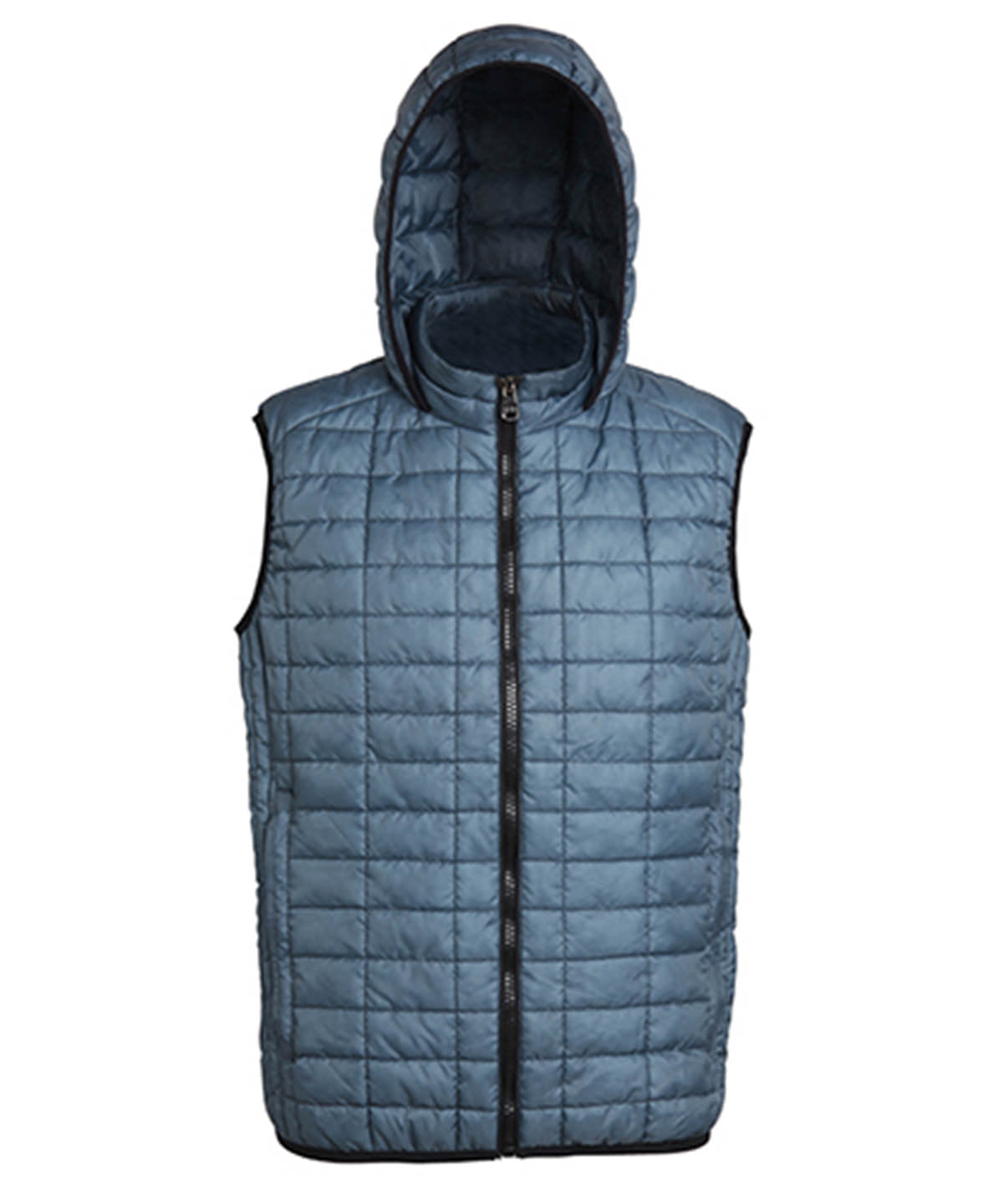 Honeycomb hooded gilet | steel