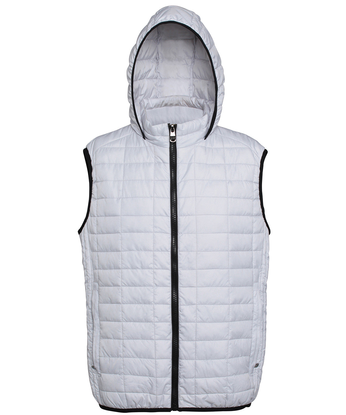 Honeycomb hooded gilet | white