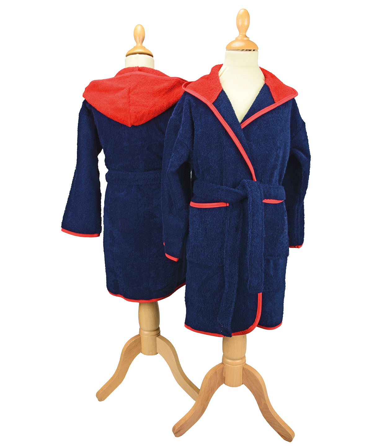 ARTG® Boyzz  Girlzz® hooded bathrobe | French Navy/Fire Red