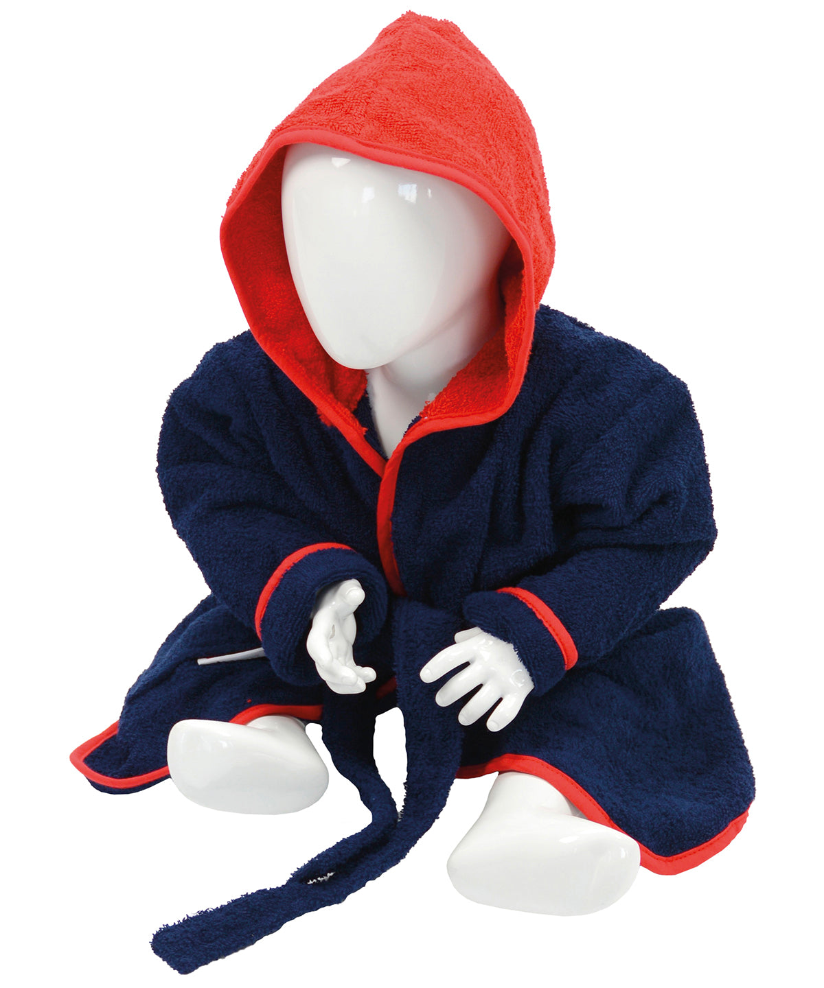 ARTG® Babiezz® hooded bathrobe | French Navy/Fire Red