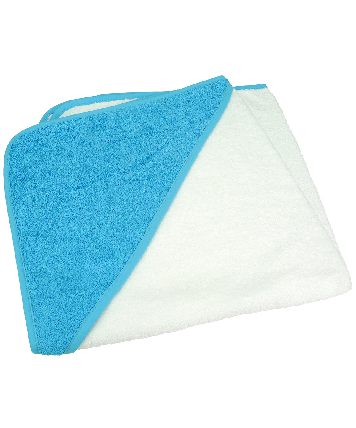 ARTG® Babiezz® medium baby hooded towel | White/Aqua Blue/Aqua Blue