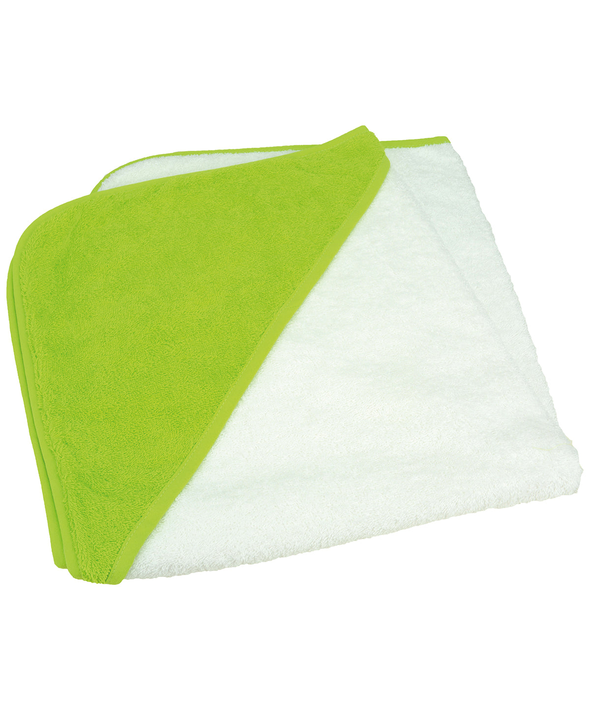 ARTG® Babiezz® medium baby hooded towel | White/Lime Green/Lime Green