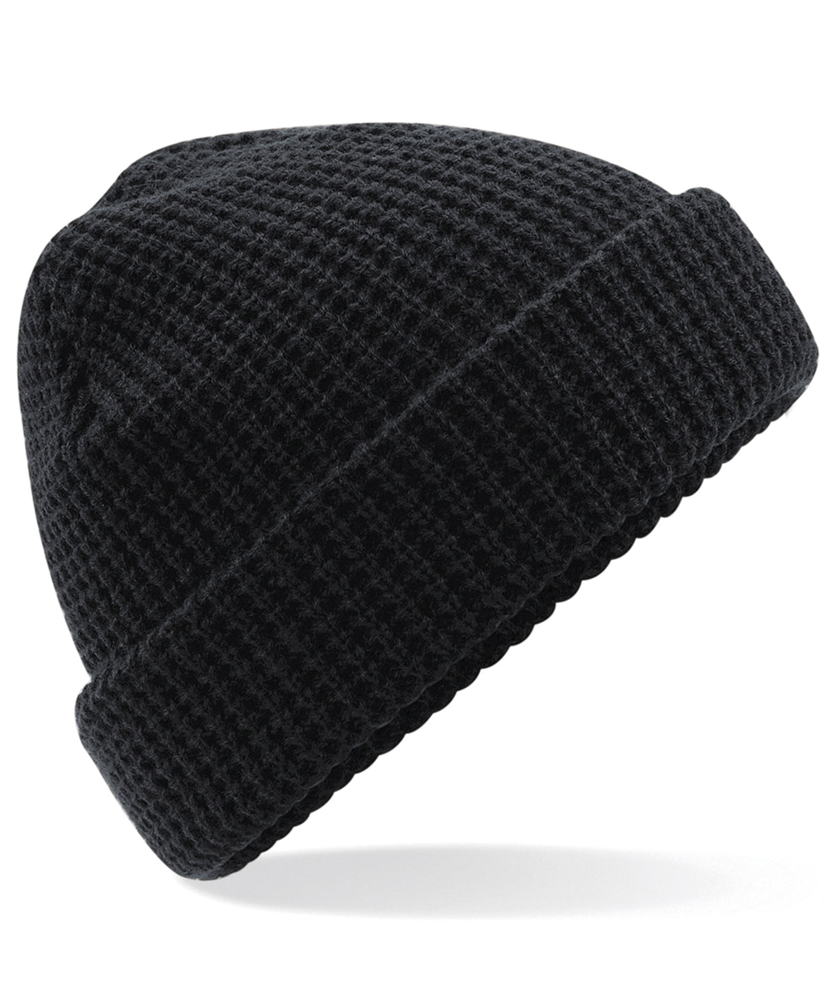 Classic waffle knit beanie | black