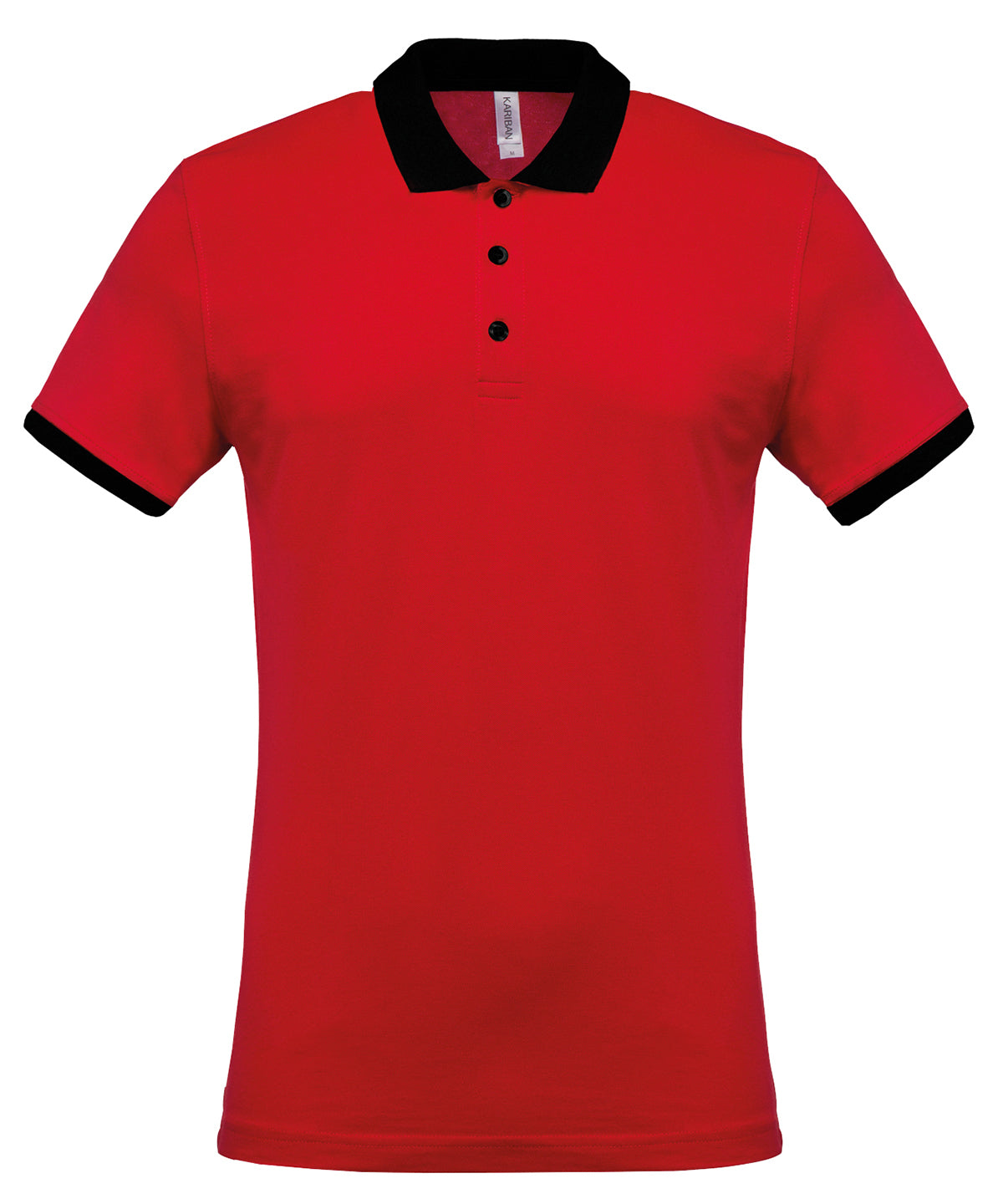 Two-tone piqu polo shirt | red/black