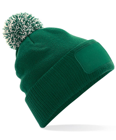 Snowstar® patch beanie | bottle green/off white