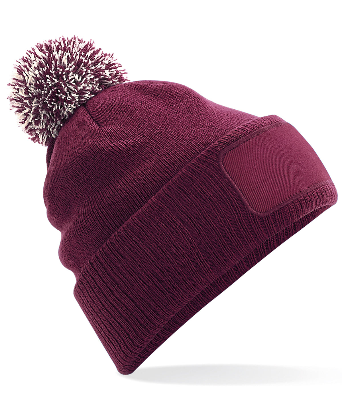 Snowstar® patch beanie | burgundy/off white