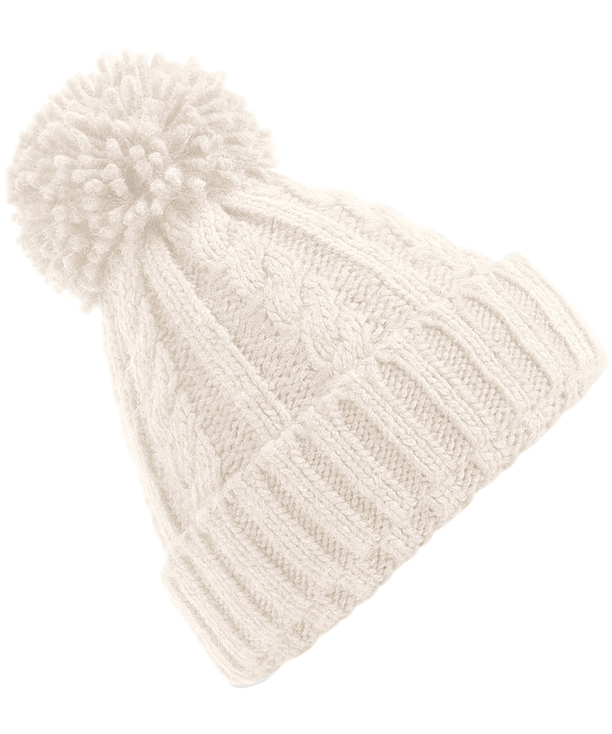 Cable knit melange beanie | oatmeal