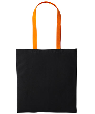 Varsity cotton shopper long handle | black/orange