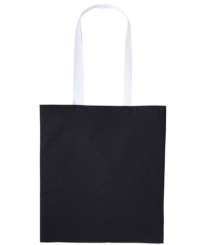 Varsity cotton shopper long handle | black/white