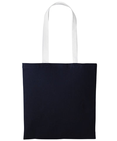 Varsity cotton shopper long handle | oxford navy/white