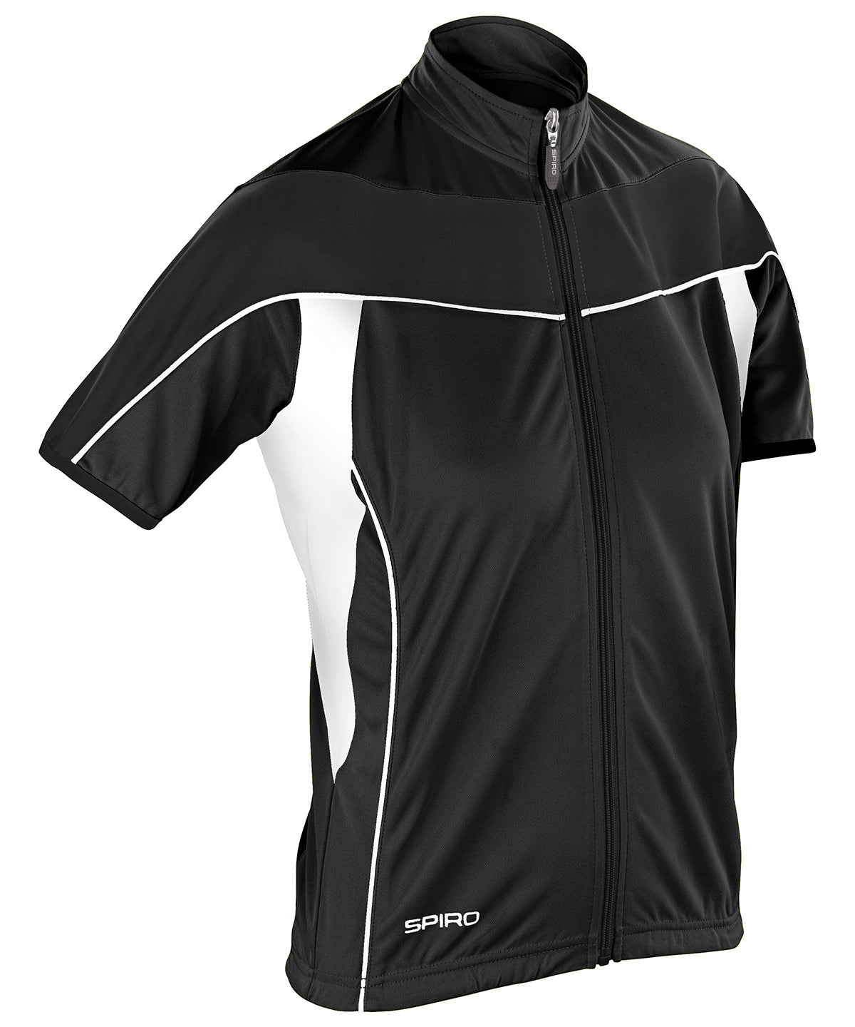 Womens Spiro bikewear full-zip top | Black/White