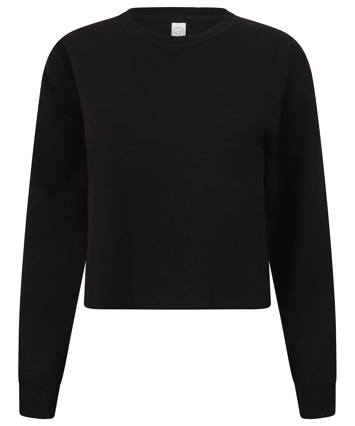 Womens cropped slounge sweat | Black