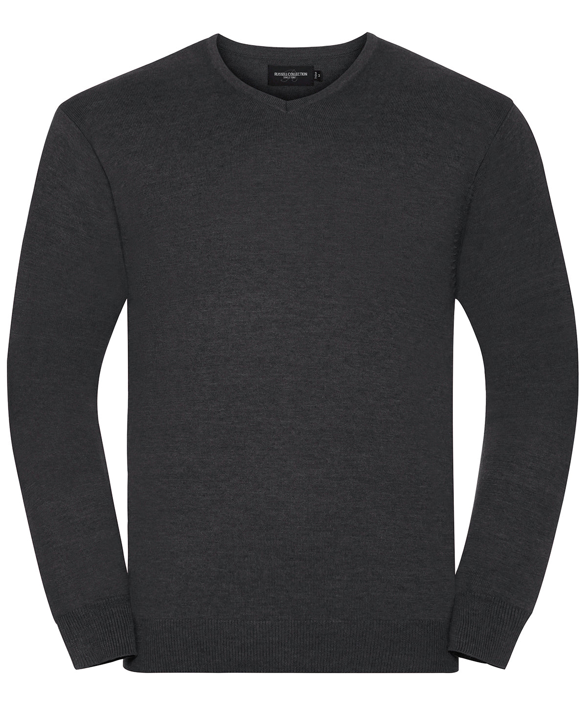 V-neck knitted sweater | charcoal marl