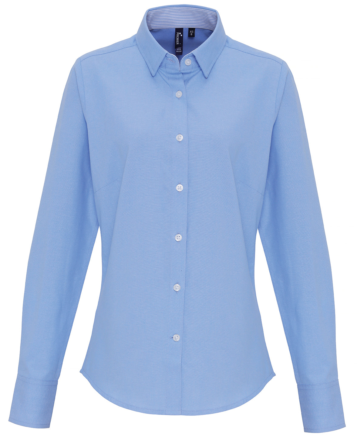 Womens cotton-rich Oxford stripes blouse | oxford blue