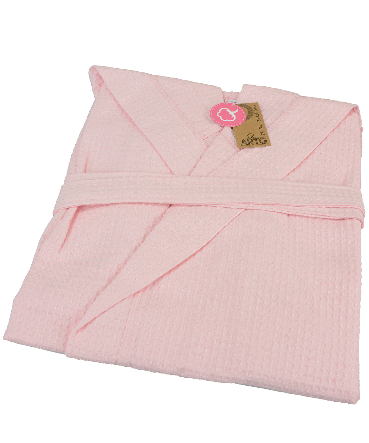 ARTG® waffle bathrobe with hood | Light Pink
