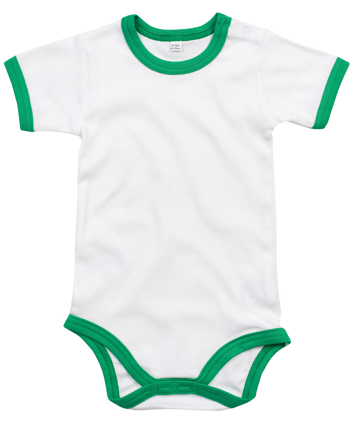 Ringer bodysuit | organic white/kelly green