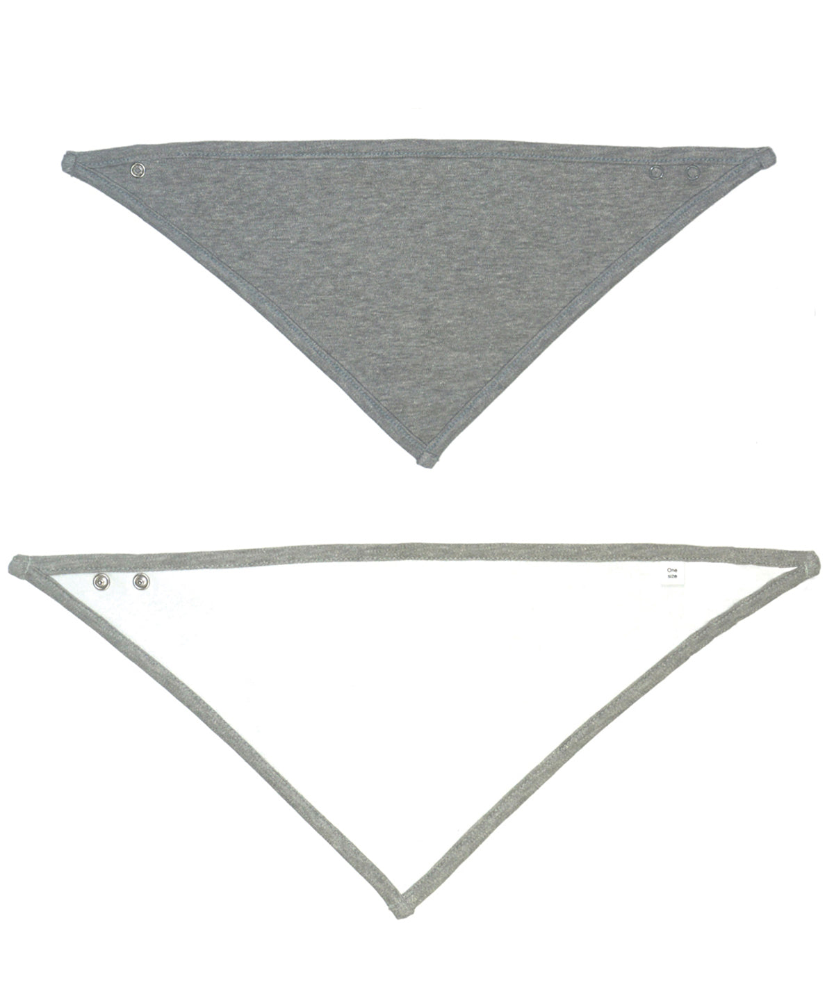 Bandana bib | white/heather grey melange