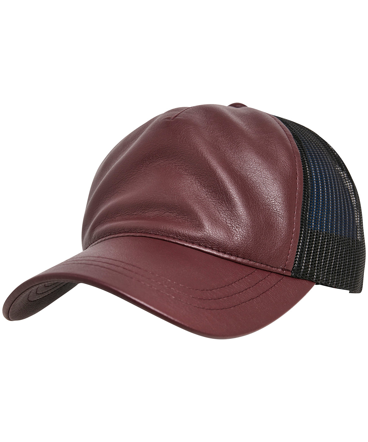 Leather trucker | maroon/black