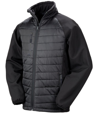 Compass padded softshell jacket | black/black