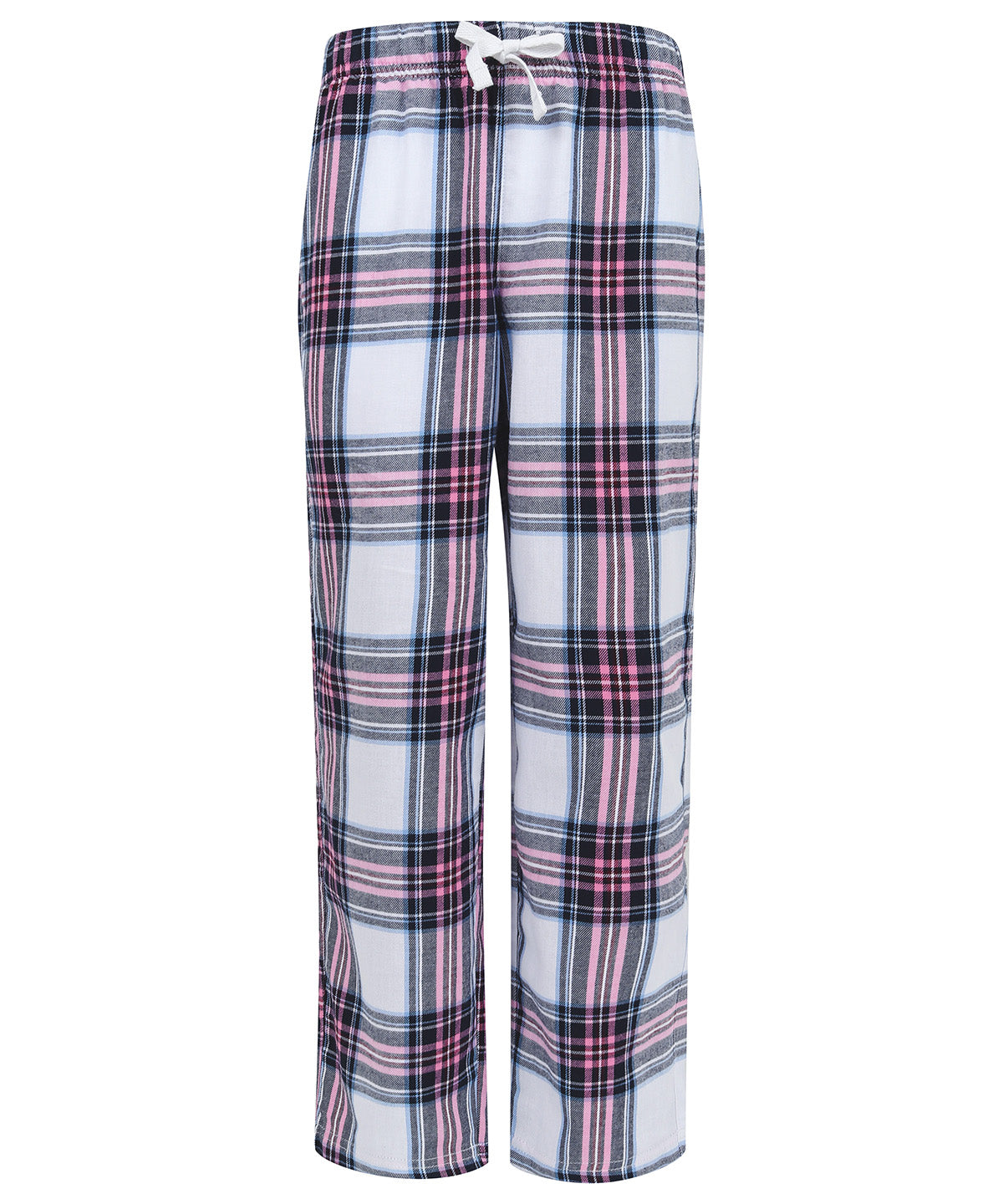 Kids tartan lounge pants | White/Pink Check