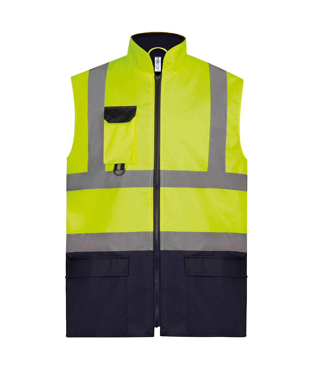 Hi-vis padded bodywarmer (HV005) | yellow/navy