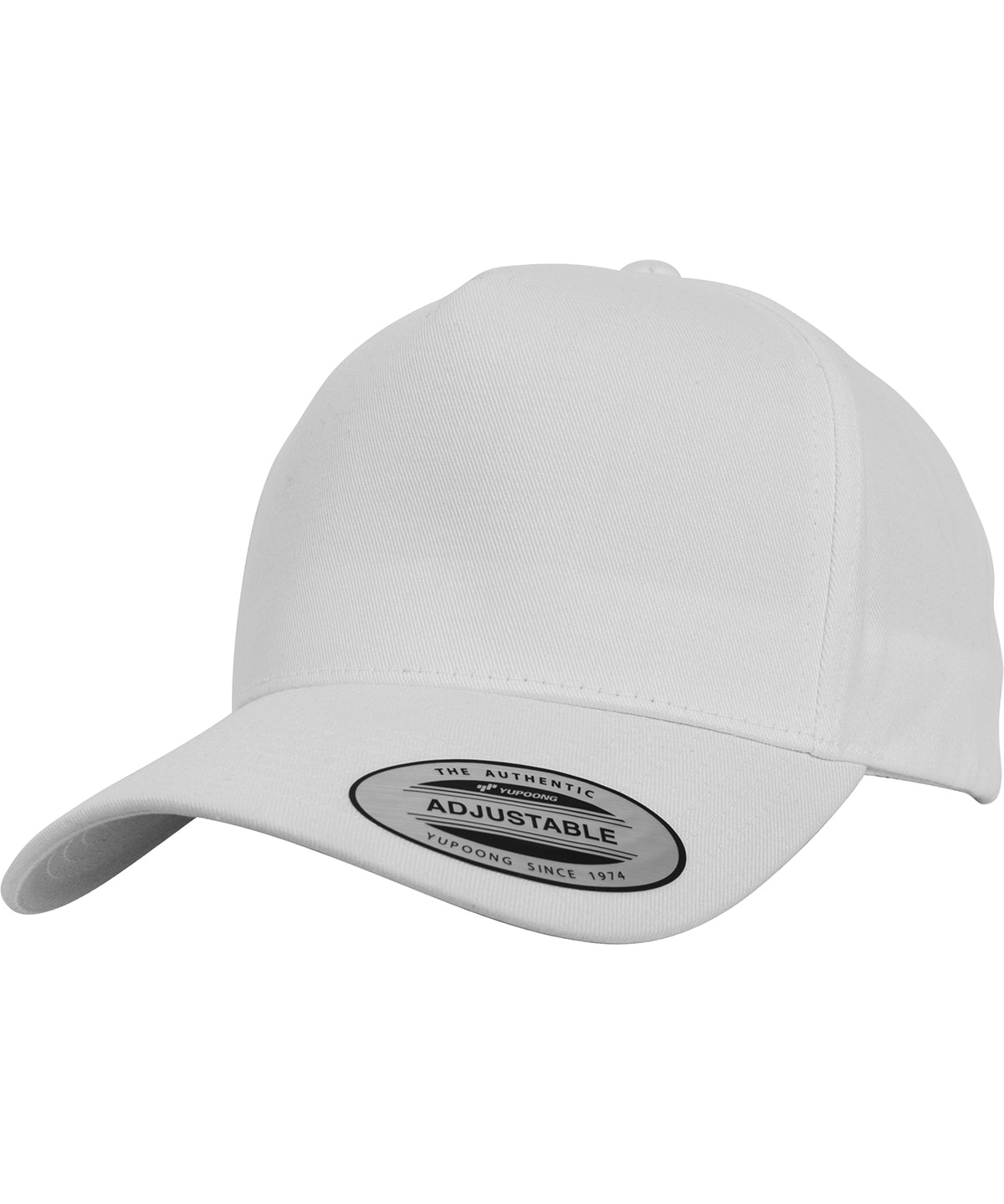 5-panel curved classic snapback (7707) | White