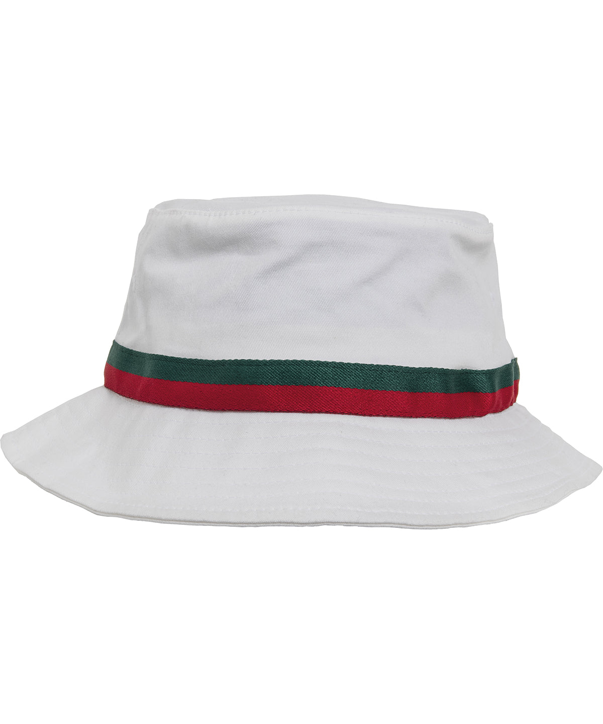 Stripe bucket hat (5003S) | white/fire red/green