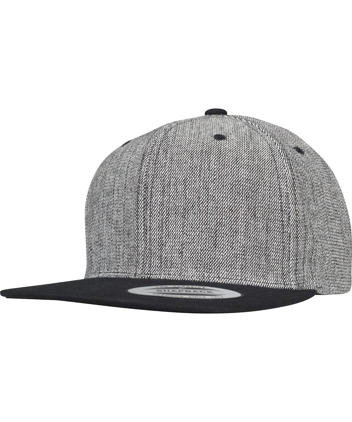 Melange solid snapback (6089MS) | Black Melange/Black