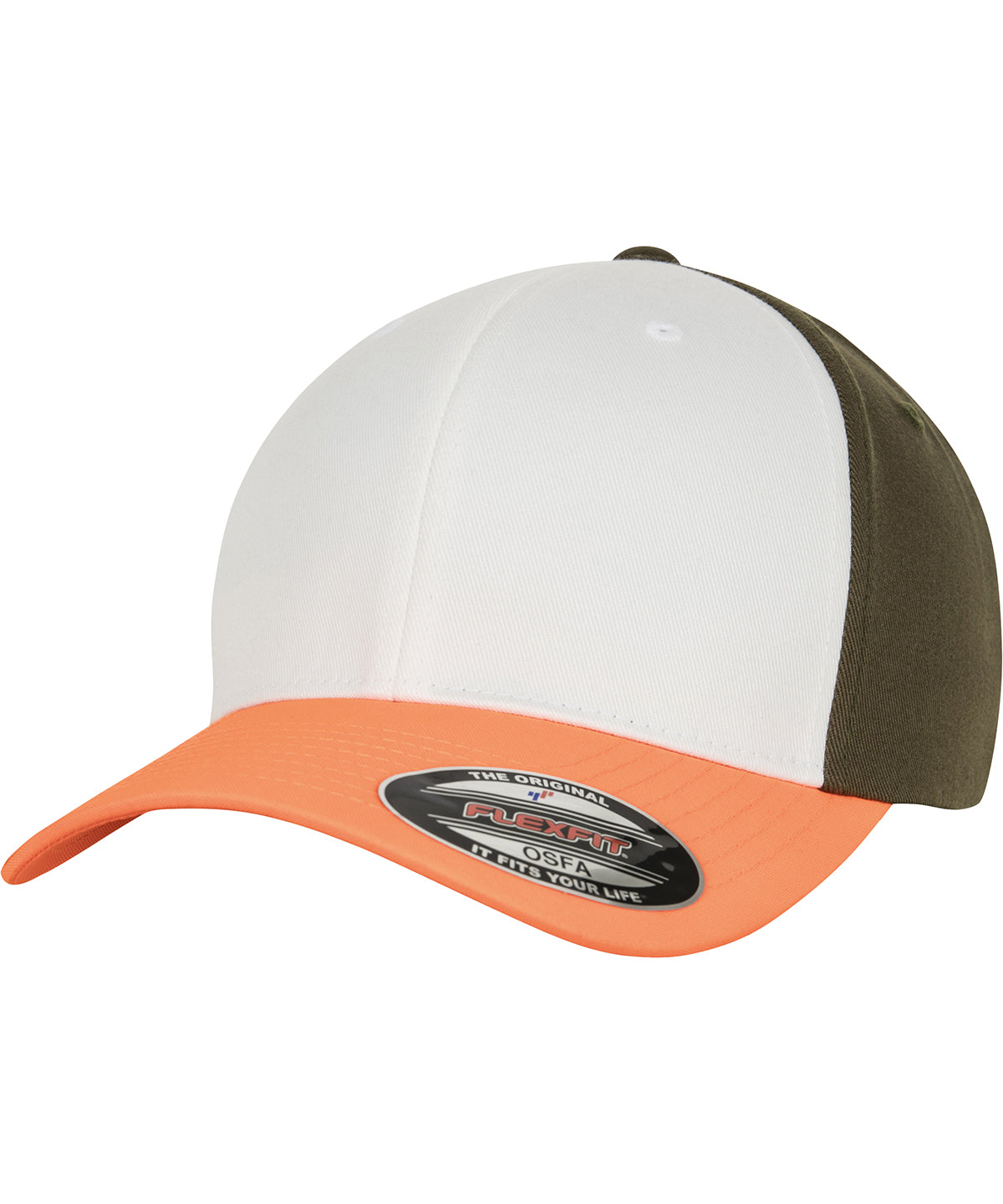 3-tone Flexfit (6277TT) | Neon Orange/White/Olive