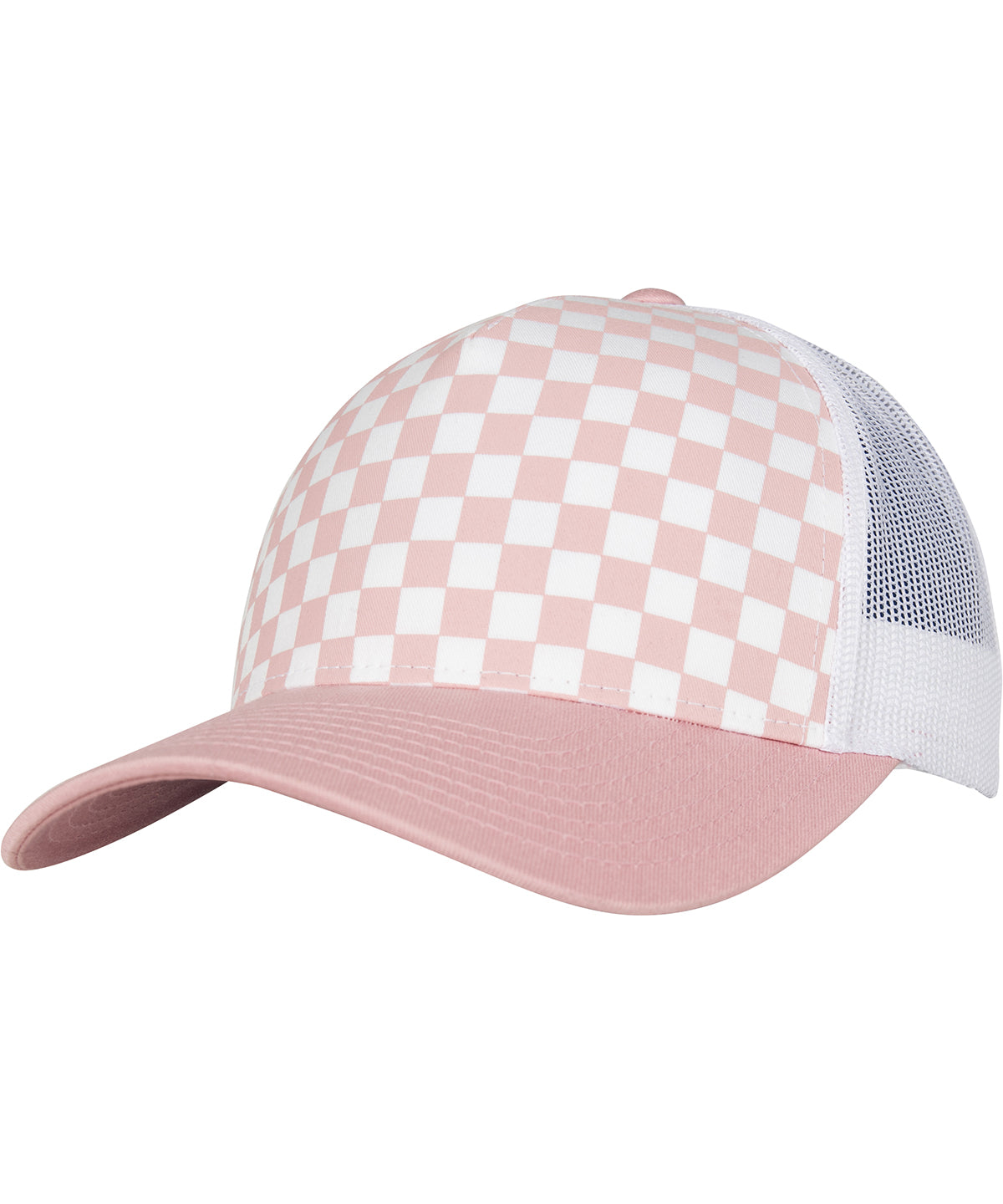 Checkerboard retro trucker (6506CB) | light rose/white