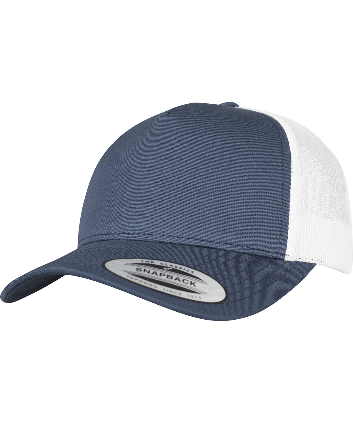 5-panel retro trucker 2-tone cap (6506T) | Navy/White