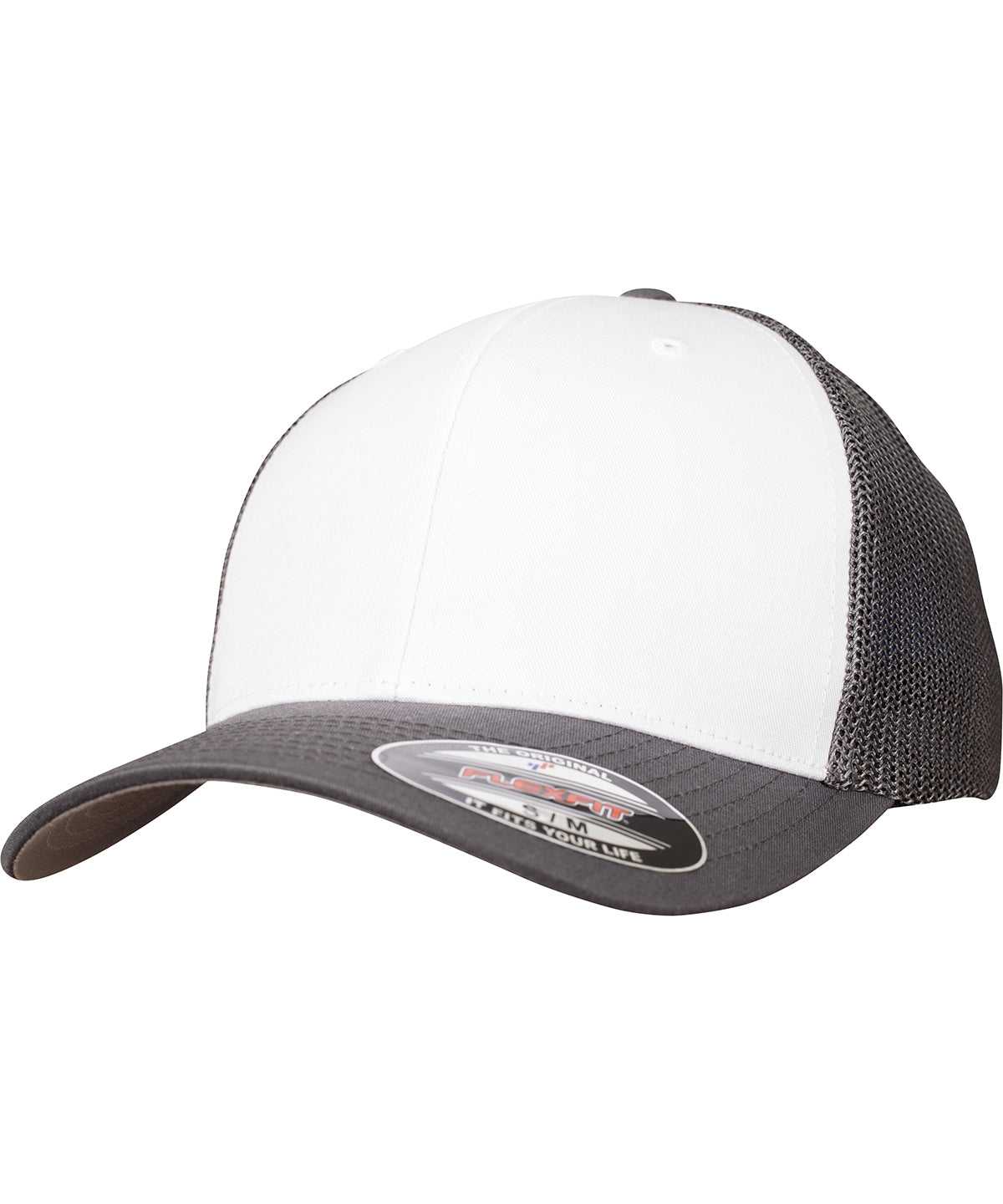 Flexfit mesh coloured front (6511CF) | dark grey/white/dark grey