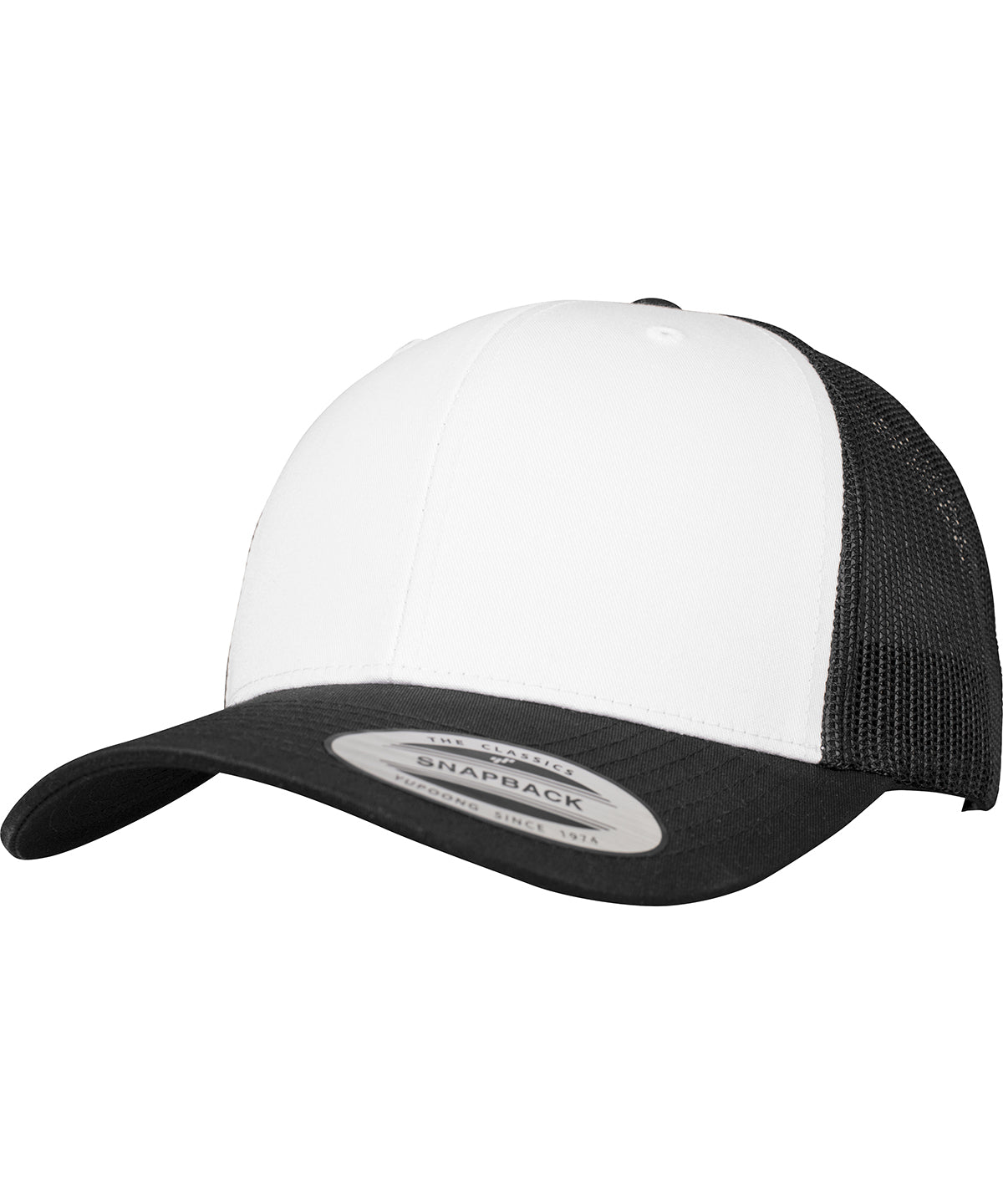 Retro trucker coloured front (6606CF) | Black/White/Black