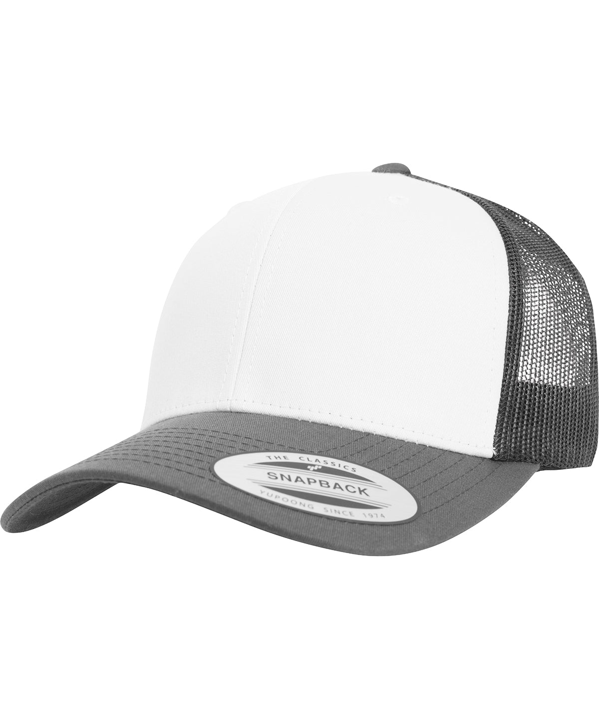Retro trucker coloured front (6606CF) | dark grey/white/dark grey