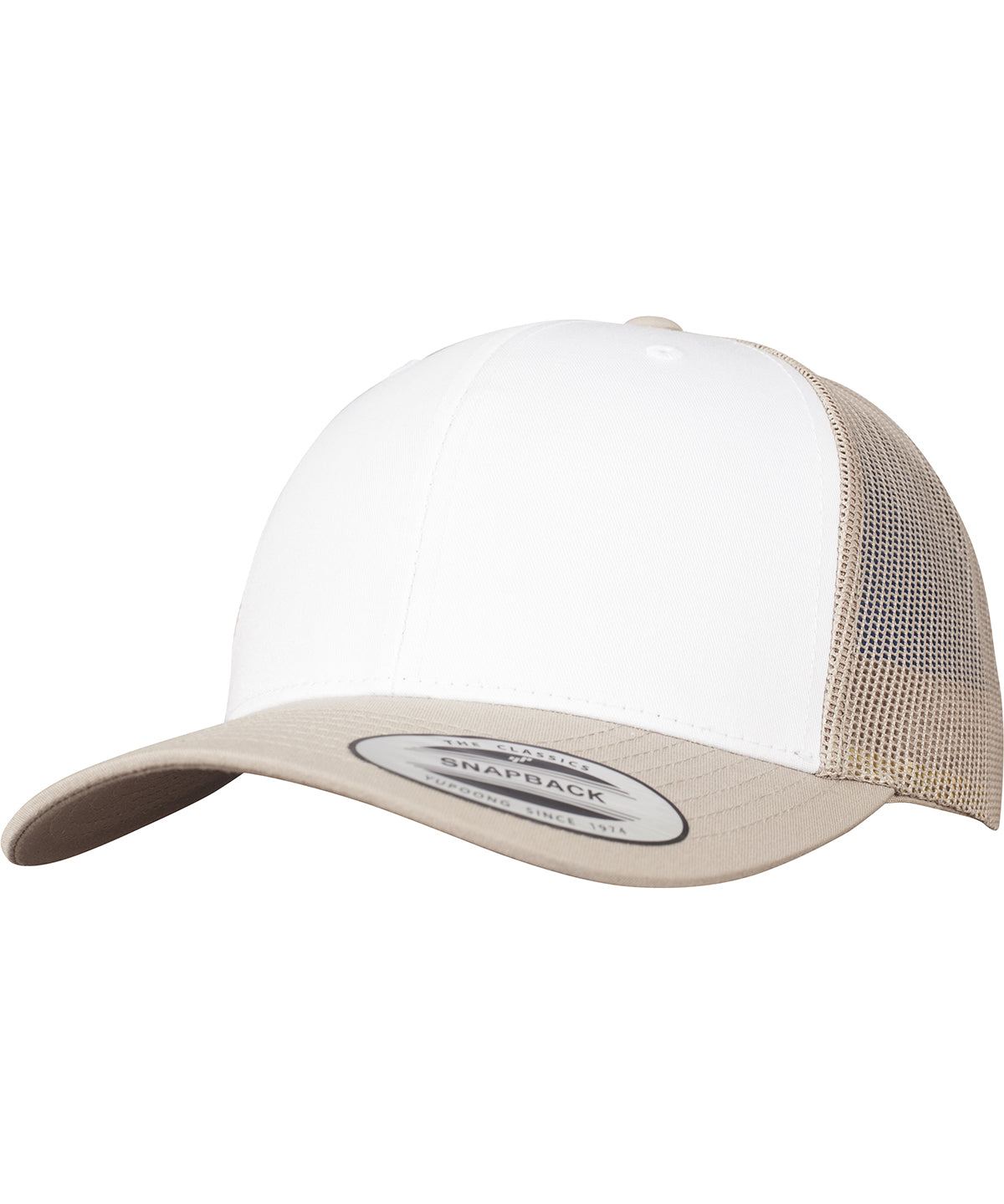 Retro trucker coloured front (6606CF) | khaki/white/khaki